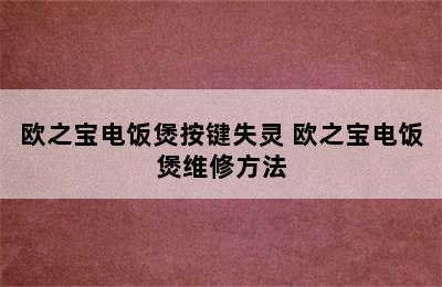 欧之宝电饭煲按键失灵 欧之宝电饭煲维修方法